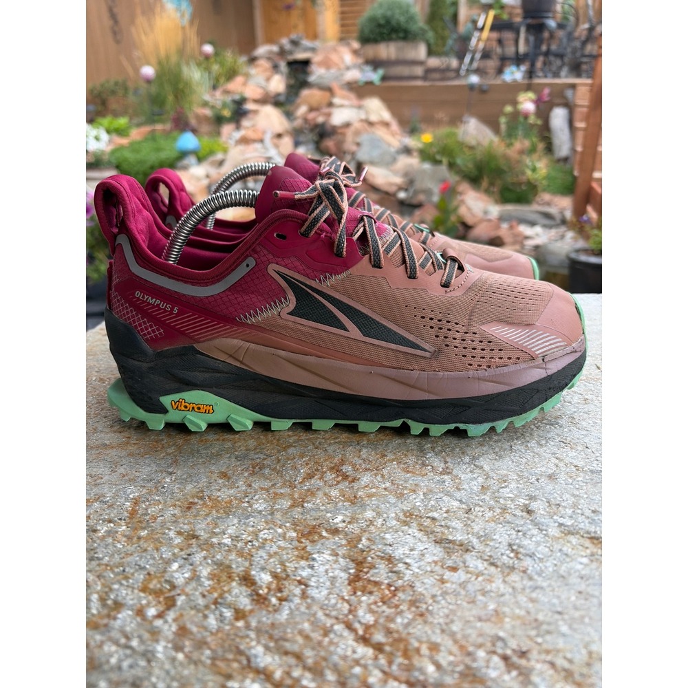 Altra Olympus 5 Womens Trail Running Shoes Dusty Pink Maroon Vibram AL0A7R64961
